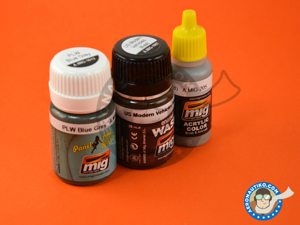 Image 2: Colors set for US modern cockpits   (Cockpit set) | Paints set manufactured by AMMO of Mig Jimenez (ref. A.MIG-7436)