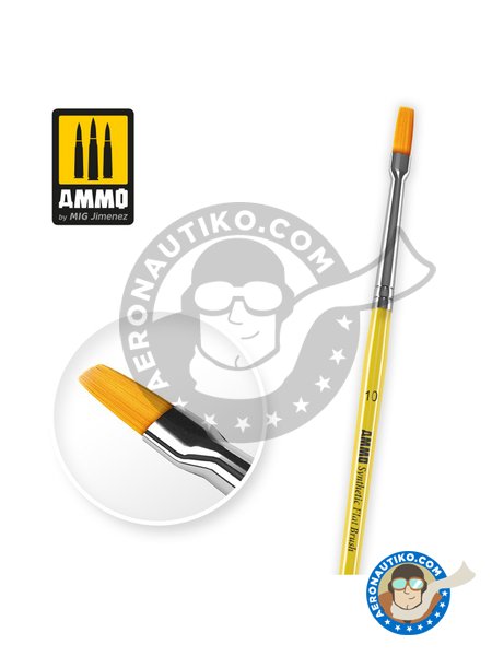 10 Synthetic Flat Brush | Brush manufactured by AMMO of Mig Jimenez (ref. A.MIG-8622) image