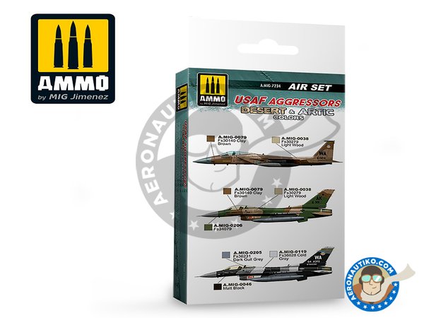 Image 1: SET USAF AGRESSOR - DESERT AND ARTIC COLOURS | Paints set manufactured by AMMO of Mig Jimenez (ref. AMIG7234)