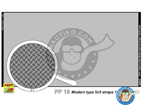 Image 1: Engrave plates with anti-slip texture #19 - 90x60 mm | Engraved plate manufactured by Aber (ref. PP19)