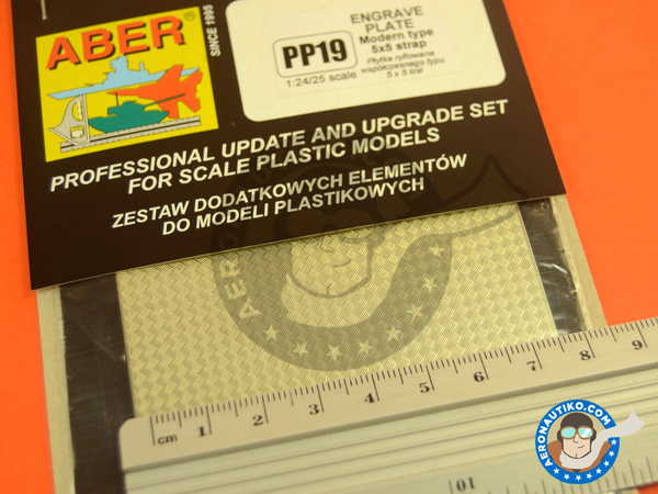 Image 4: Engrave plates with anti-slip texture #19 - 90x60 mm | Engraved plate manufactured by Aber (ref. PP19)