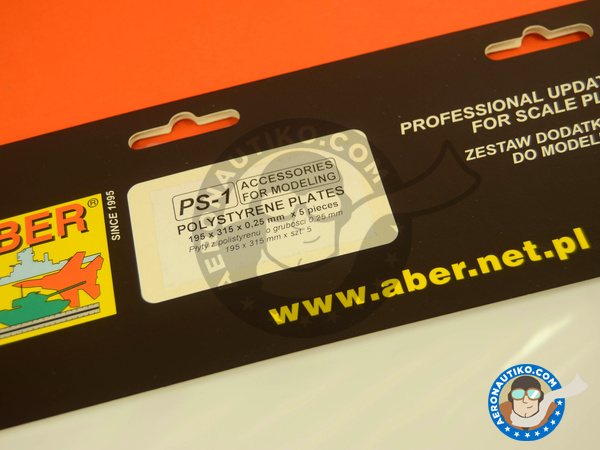 Image 2: Polystyrene plates - 195x315x0,25 mm | Polystyrene plastic sheets manufactured by Aber (ref. PS-1)