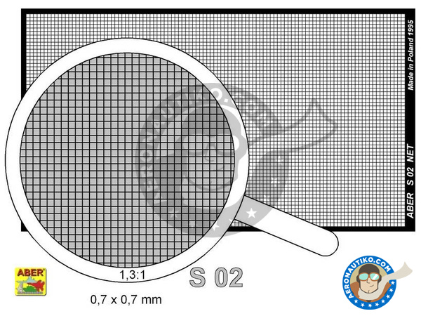 Image 1: Square grid - 80x 45 mm - 0,7x0,7 mm | Mesh manufactured by Aber (ref. S02)