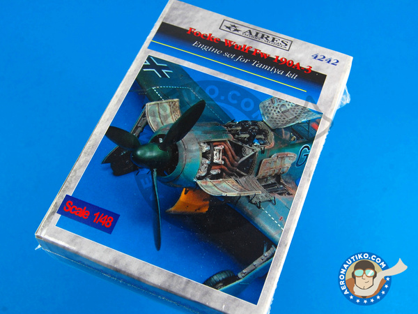 Image 1: Focke-Wulf Fw 190 Würger A-3 | Engine in 1/48 scale manufactured by Aires (ref. AIRES-4242)