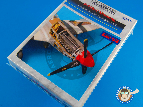 Image 1: North American P-51 Mustang B/C | Engine in 1/48 scale manufactured by Aires (ref. AIRES-4257)