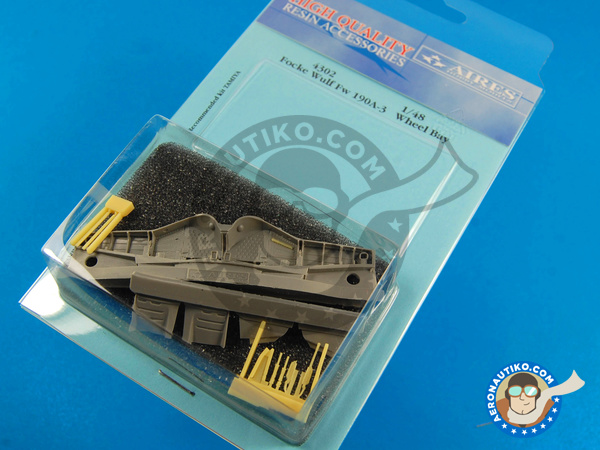 Image 1: Focke-Wulf Fw 190 Würger A-3 | Wheel bay in 1/48 scale manufactured by Aires (ref. AIRES-4302)