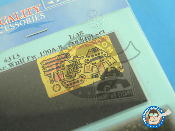 Image 2: Focke-Wulf Fw 190 Würger A-8 | Cockpit set in 1/48 scale manufactured by Aires (ref. AIRES-4313)