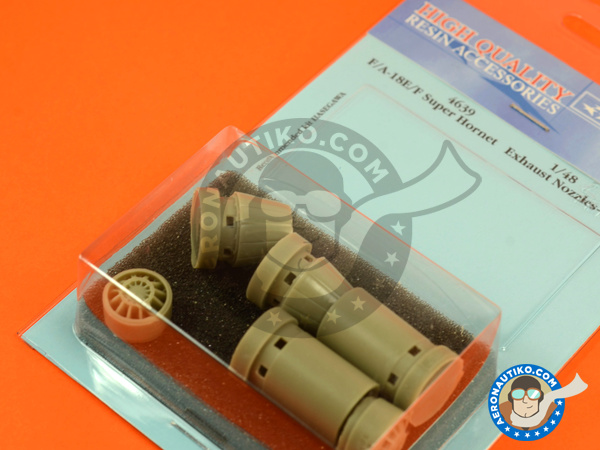 Image 3: McDonnell Douglas F/A-18 Hornet | Exhaust nozzles Opened E/F Super Hornet | Exhaust nozzle in 1/48 scale manufactured by Aires (ref. AIRES-4639)