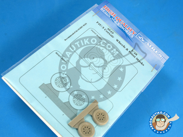 Image 2: Vought F4U-5 Corsair U-5 | Wheels in 1/48 scale manufactured by Aires (ref. AIRES-4649)