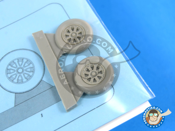 Image 4: Vought F4U-5 Corsair U-5 | Wheels in 1/48 scale manufactured by Aires (ref. AIRES-4649)