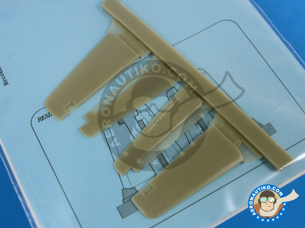 Image 2: North American P-51 Mustang D | Control surfaces in 1/48 scale manufactured by Aires (ref. AIRES-4661)