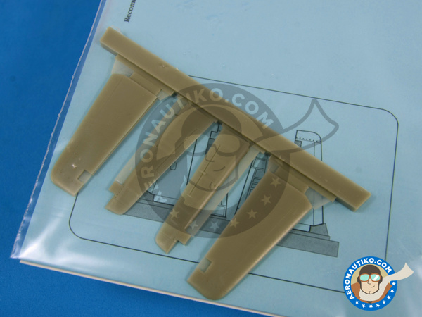 Image 1: North American P-51 Mustang B / C | Control surfaces in 1/48 scale manufactured by Aires (ref. AIRES-4662)