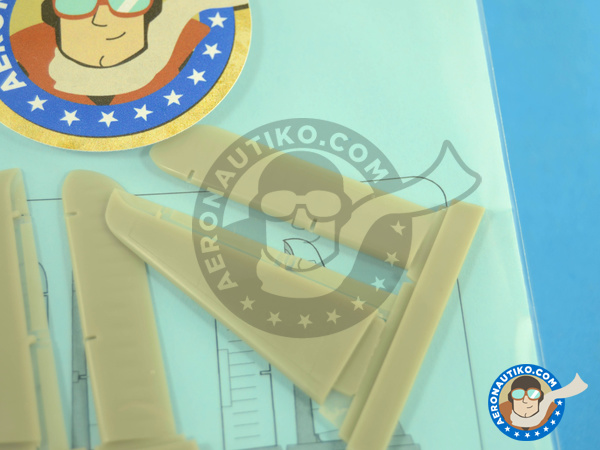 Image 2: Grumman F8F Bearcat F | Control surfaces in 1/48 scale manufactured by Aires (ref. AIRES-4666)