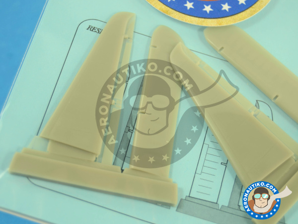 Image 3: Grumman F8F Bearcat F | Control surfaces in 1/48 scale manufactured by Aires (ref. AIRES-4666)