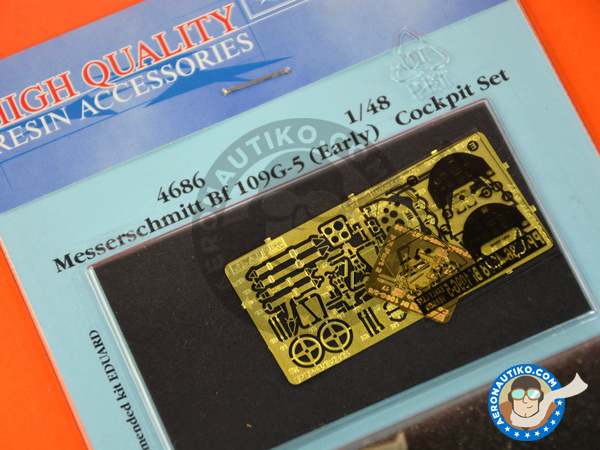 Image 2: Messerschmitt Bf 109 G-5 early | Cockpit set in 1/48 scale manufactured by Aires (ref. AIRES-4686)