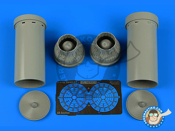 Image 1: Grumman F-14 Tomcat | Exhaust Nozzles Closed A | Exhaust nozzle in 1/48 scale manufactured by Aires (ref. AIRES-4700)