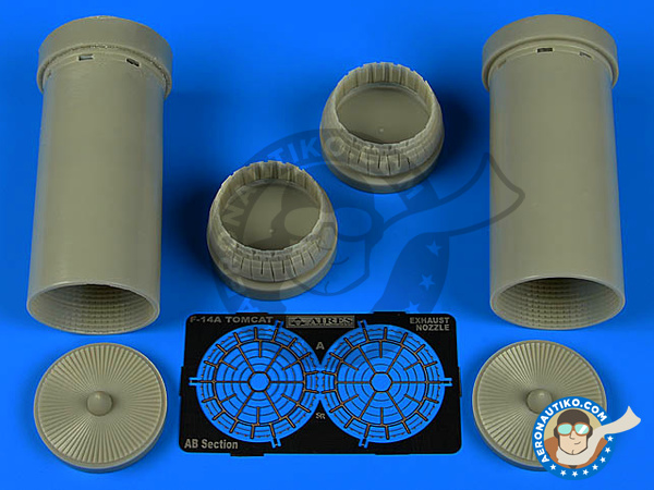Image 1: Grumman F-14 Tomcat | Exhaust Nozzles Opened A | Exhaust nozzle in 1/48 scale manufactured by Aires (ref. AIRES-4708)