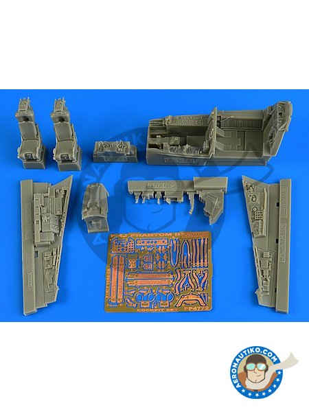F-4J Phantom II cockpit set (early version) | Cockpit set in 1/48 scale manufactured by Aires (ref. AIRES-4772) image