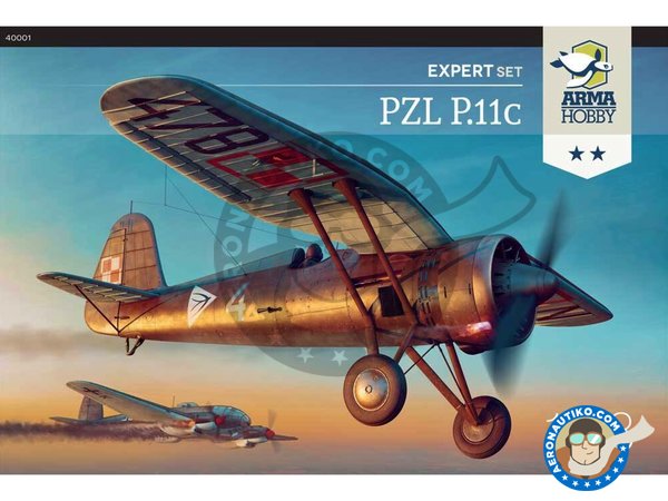 Image 1: PZL P.11C (Expert set) | Airplane kit in 1/48 scale manufactured by Arma Hobby (ref. 40001)