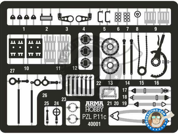 Image 3: PZL P.11C (Expert set) | Airplane kit in 1/48 scale manufactured by Arma Hobby (ref. 40001)