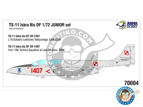Image 2: TS-11 "Iskra" Bis DF  (Junior set) | Airplane kit in 1/72 scale manufactured by Arma Hobby (ref. 70004)