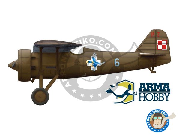 Image 10: PZL P.7a Expert Set 1939 | Airplane kit in 1/72 scale manufactured by Arma Hobby (ref. 70007)