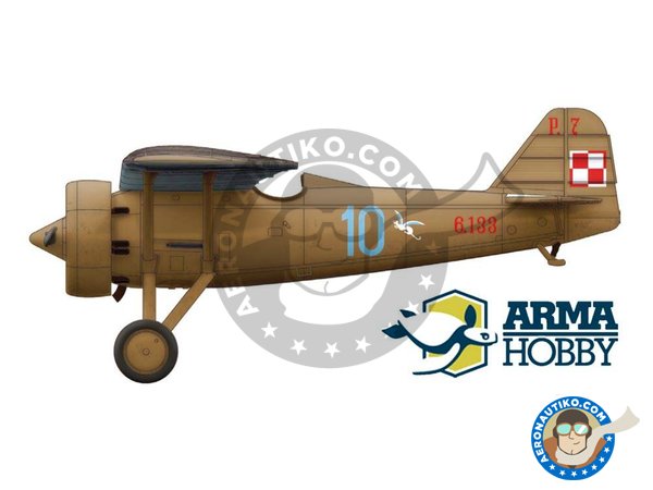 Image 11: PZL P.7a Expert Set 1939 | Airplane kit in 1/72 scale manufactured by Arma Hobby (ref. 70007)