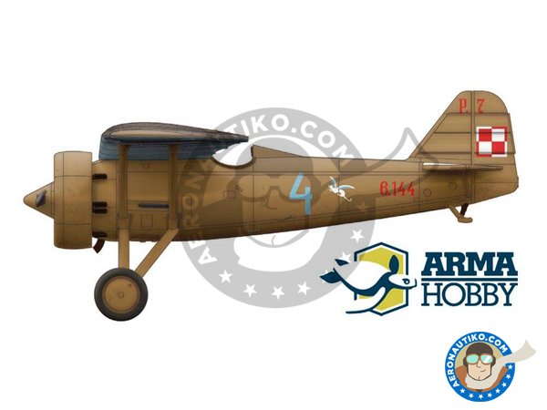 Image 12: PZL P.7a Expert Set 1939 | Airplane kit in 1/72 scale manufactured by Arma Hobby (ref. 70007)