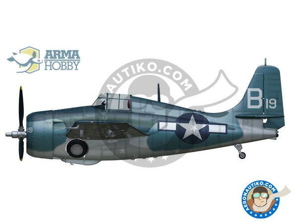 Image 4: Grumman FM-2 "Wildcat" (Expert set) | Airplane kit in 1/72 scale manufactured by Arma Hobby (ref. 70031)