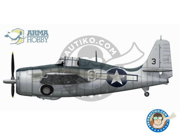 Image 5: Grumman FM-2 "Wildcat" (Expert set) | Airplane kit in 1/72 scale manufactured by Arma Hobby (ref. 70031)