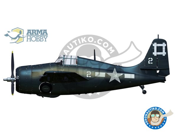 Image 7: Grumman FM-2 "Wildcat" (Expert set) | Airplane kit in 1/72 scale manufactured by Arma Hobby (ref. 70031)