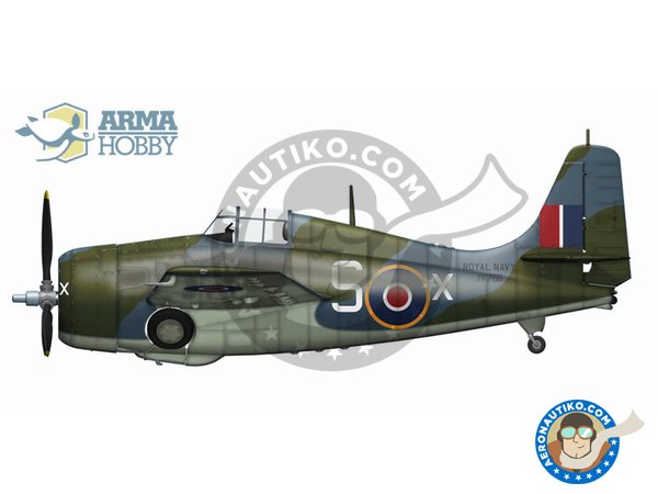 Image 8: Grumman FM-2 "Wildcat" (Expert set) | Airplane kit in 1/72 scale manufactured by Arma Hobby (ref. 70031)