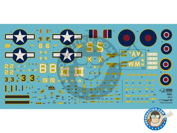 Image 16: Grumman FM-2 "Wildcat" (Expert set) | Airplane kit in 1/72 scale manufactured by Arma Hobby (ref. 70031)