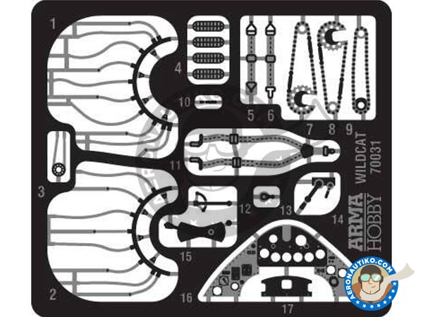 Image 17: Grumman FM-2 "Wildcat" (Expert set) | Airplane kit in 1/72 scale manufactured by Arma Hobby (ref. 70031)