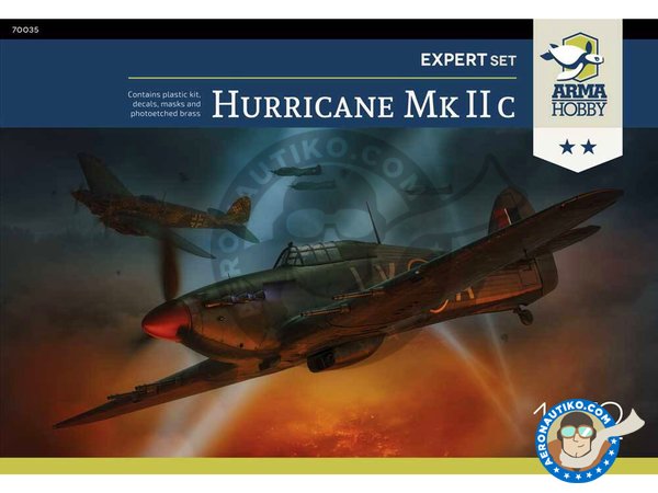 Image 1: Hawker "Hurricane"  Mk. IIc / Expert Set | Maqueta de avión en escala 1/72 fabricado por Arma Hobby (ref. 70035)