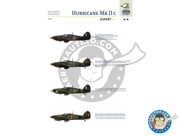 Image 2: Hawker "Hurricane"  Mk. IIc / Expert Set | Maqueta de avión en escala 1/72 fabricado por Arma Hobby (ref. 70035)