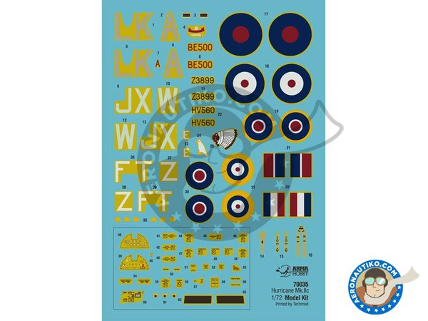 Image 3: Hawker "Hurricane"  Mk. IIc / Expert Set | Maqueta de avión en escala 1/72 fabricado por Arma Hobby (ref. 70035)