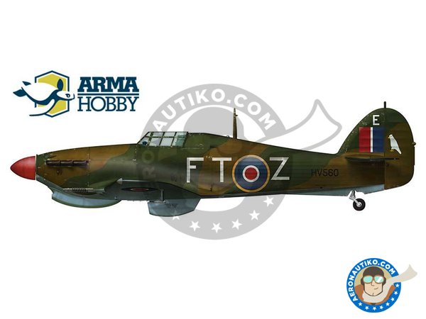 Image 7: Hawker "Hurricane"  Mk. IIc / Expert Set | Maqueta de avión en escala 1/72 fabricado por Arma Hobby (ref. 70035)