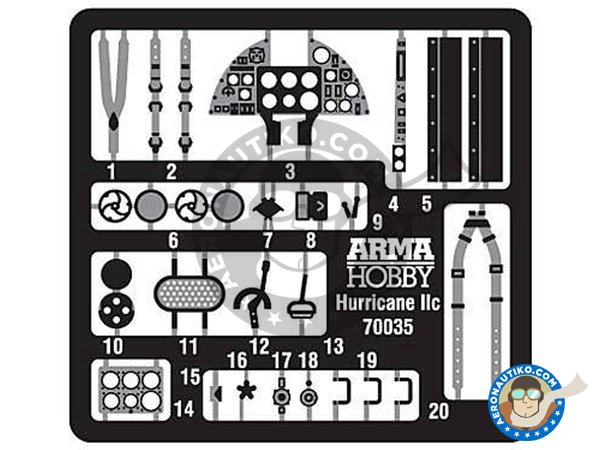 Image 8: Hawker "Hurricane"  Mk. IIc / Expert Set | Maqueta de avión en escala 1/72 fabricado por Arma Hobby (ref. 70035)