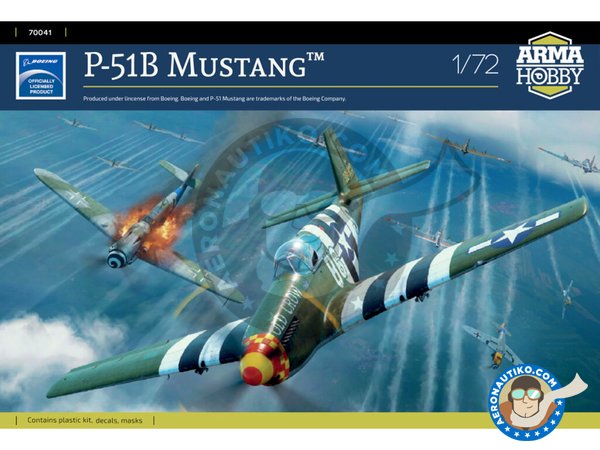 Image 1: North American P-51B  "Mustang" | Airplane kit in 1/72 scale manufactured by Arma Hobby (ref. 70041)