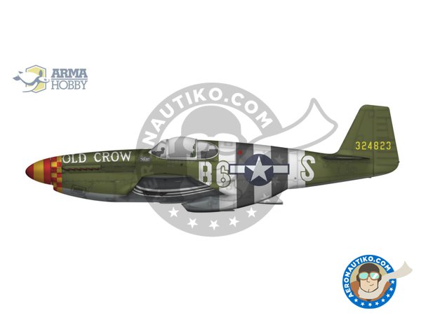 Image 4: North American P-51B  "Mustang" | Airplane kit in 1/72 scale manufactured by Arma Hobby (ref. 70041)