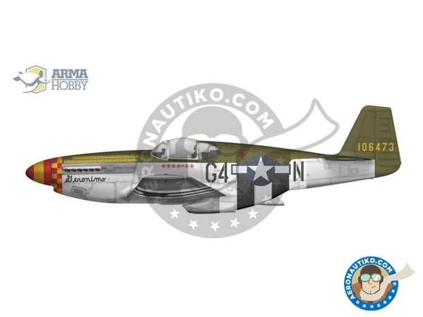 Image 6: North American P-51B  "Mustang" | Airplane kit in 1/72 scale manufactured by Arma Hobby (ref. 70041)