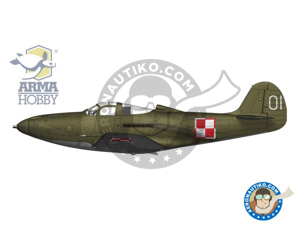 Image 9: Bell P-39Q "Airacobra" | Airplane kit in 1/72 scale manufactured by Arma Hobby (ref. 70055)