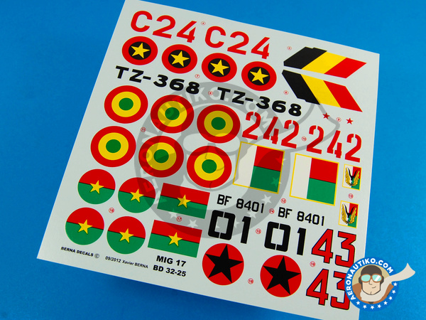 Image 1: Mikoyan-Gurevich MiG-17 Fresco F |  en escala 1/32 fabricado por Berna Decals (ref. BD32-25)