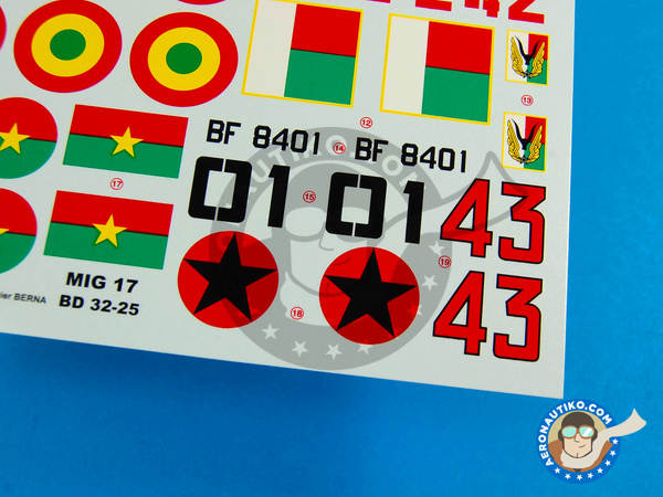 Image 5: Mikoyan-Gurevich MiG-17 Fresco F |  en escala 1/32 fabricado por Berna Decals (ref. BD32-25)