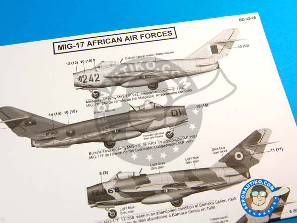 Image 7: Mikoyan-Gurevich MiG-17 Fresco F |  en escala 1/32 fabricado por Berna Decals (ref. BD32-25)