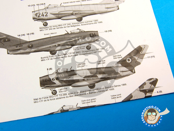 Image 8: Mikoyan-Gurevich MiG-17 Fresco F |  en escala 1/32 fabricado por Berna Decals (ref. BD32-25)
