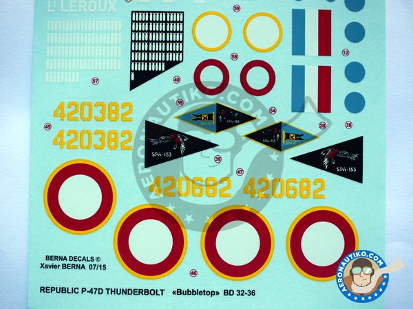 Image 2: Republic P-47D Bubbletop D |  in 1/32 scale manufactured by Berna Decals (ref. BD32-36)