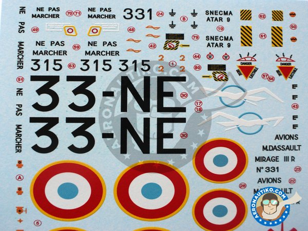 Image 1: Dassault Mirage IIIR |  in 1/32 scale manufactured by Berna Decals (ref. BD32-41)