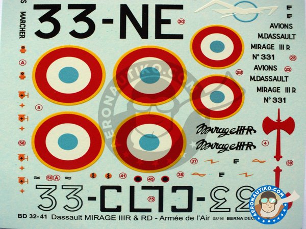Image 2: Dassault Mirage IIIR |  in 1/32 scale manufactured by Berna Decals (ref. BD32-41)